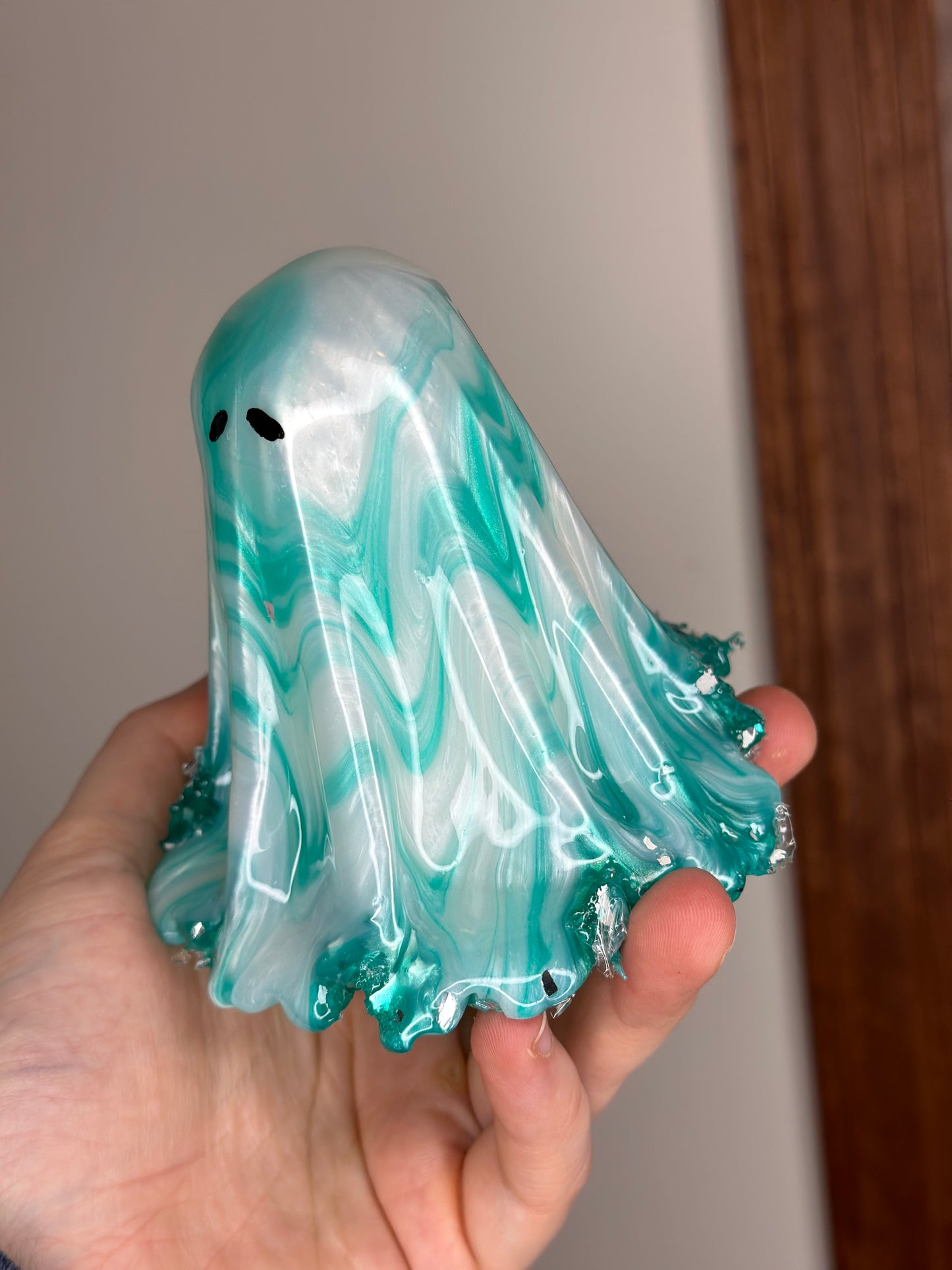 Tiffany Blue Swirl Glowing Ghostie