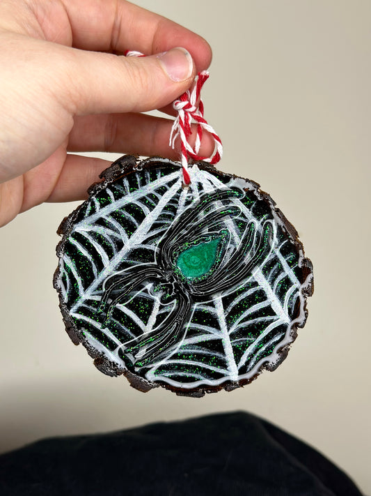 Shimmering Spider Ornaments